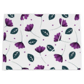 薄紫の花が白い抱き枕 ラージペーパーバッグ (正面)