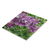 薄紫の花のセラミックタイル タイル (側面)