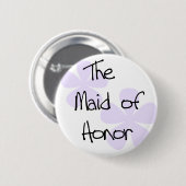 薄紫の花のメイド・オブ・オーナー(花嫁付き添い人) 缶バッジ (正面&裏面)