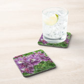 薄紫の花の堅いプラスチックコースター コースター (右側)