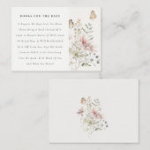 薄紫の花の葉の本の赤ちゃんシャワー エンクロージャーカード (正面/裏面)