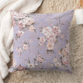 薄紫の花の装飾的な枕 クッション (ブランケット)