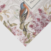 薄紫の花の鳥のフランスのフレーム華美の切り離し 薄葉紙 (詳細)