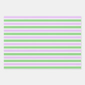 薄紫の花ストライプと紙シート ラッピングペーパーシート (正面2)