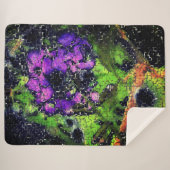 薄紫の花葉とモザイクで刻まれた熟成 シェルパブランケット (正面(横))