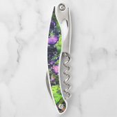 薄紫の花葉とモザイクで刻まれた熟成 ソムリエナイフ (裏面)