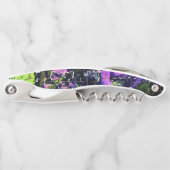 薄紫の花葉とモザイクで刻まれた熟成 ソムリエナイフ (正面)