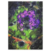 薄紫の花葉とモザイクで刻まれた熟成 テーブルクロス (正面)