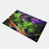 薄紫の花葉とモザイクで刻まれた熟成 ドアマット (アングル)