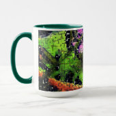 薄紫の花葉とモザイクで刻まれた熟成 マグカップ (左)