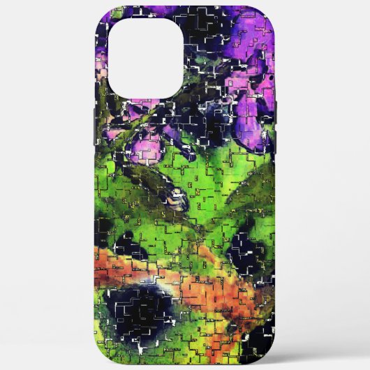 薄紫の花葉とモザイクで刻まれた熟成 Case-Mate iPhoneケース (裏面)