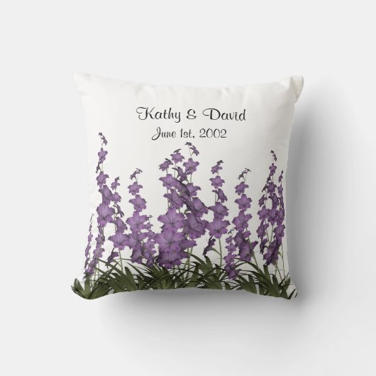 薄紫の花 クッション (正面)