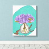 薄紫の花 – フローラウォールアート – 11x14インチ キャンバスプリント (インサイチュ (ウッドフロア))