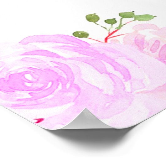 薄紫の赤ちゃんシャワー歓迎サイン ポスター (角)