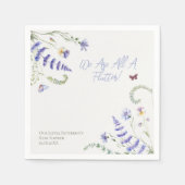 薄紫の赤ちゃんシャワー用山花蝶 スタンダードカクテルナプキン (正面)