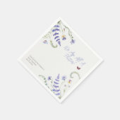 薄紫の赤ちゃんシャワー用山花蝶 スタンダードカクテルナプキン (角)