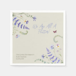 薄紫の赤ちゃんシャワー用山花蝶 スタンダードカクテルナプキン