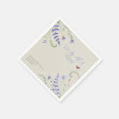 薄紫の赤ちゃんシャワー用山花蝶 スタンダードカクテルナプキン (角)