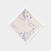 薄紫の赤ちゃんシャワー用山花蝶 スタンダードカクテルナプキン (角)