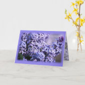 薄紫の開花 – 母の日 – または任意の大事な行事 カード (黄色い花)