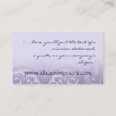 薄紫の"鉄の（紋章の）フラ・ダ・リ"のカスタムな名刺 名刺 (裏面)