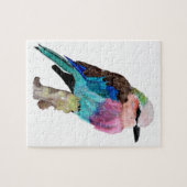薄紫のBreastedのローラーの鳥 ジグソーパズル (横)