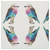 薄紫のBreastedのローラーの鳥 ファブリック (見本)