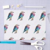 薄紫のBreastedのローラーの鳥 薄葉紙 (クラフト)