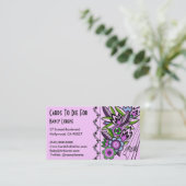 薄紫のDecoのはっきりしたな花模様-名刺 名刺 (スタンド正面)