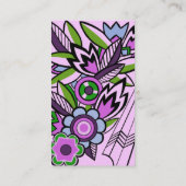 薄紫のDecoのはっきりしたな花模様-名刺 名刺 (裏面)