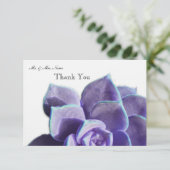 薄紫のSucculentは感謝していしています サンキューカード (スタンド正面)