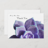 薄紫のSucculentは感謝していしています サンキューカード (正面/裏面)
