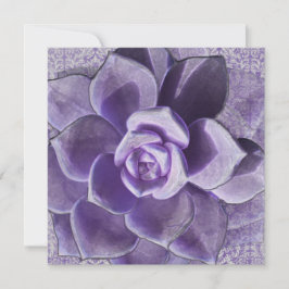 薄紫のSucculentsのブライダルシャワーの招待状 招待状