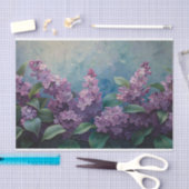 薄紫はっきりした花油絵画分離 薄葉紙 (クラフト)