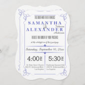 薄紫は招待を結婚するブラケットのアールデコを型抜きしました 招待状 (正面/裏面)