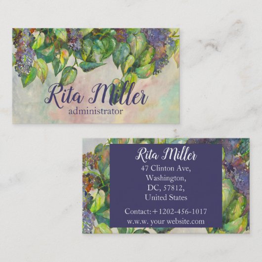 薄紫は紫春 名刺 (正面/裏面)