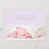 薄紫は%PIPE%の誕生の発表を振ります 案内状 (正面/裏面)