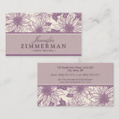 薄紫ひまわりフローラ名刺 名刺 (正面/裏面)