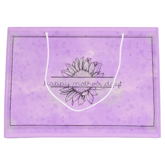 薄紫ひまわり母の日ラージ抱き枕 ラージペーパーバッグ (正面)