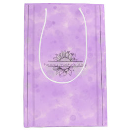 薄紫ひまわり母の日中抱き枕 ミディアムペーパーバッグ