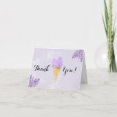 薄紫アイスクリームブライダルシャワーサンキューカード サンキューカード (正面)