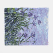 薄紫アイリス フリースブランケット (正面(横))