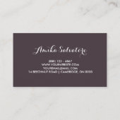 薄紫アネモン開花パーソナライズされたフローラ 名刺 (裏面)