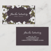 薄紫アネモン開花パーソナライズされたフローラ 名刺 (正面/裏面)