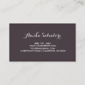 薄紫アネモン開花パーソナライズされたフローラ 名刺 (裏面)