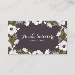 薄紫アネモン開花パーソナライズされたフローラ 名刺