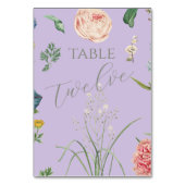 薄紫アンドセージグリーンアウトドア庭園の結婚式 テーブルナンバー (正面)