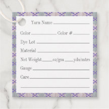 薄紫アーガイルニット2"スクエアヤーンラベル