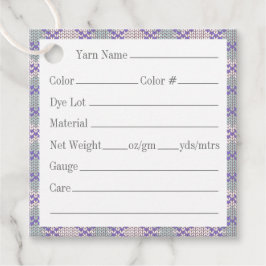 薄紫アーガイルニット2"スクエアヤーンラベル フェイバータグ