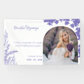 薄紫アーチビューティフル結婚イニングズデザイン 横断幕 (横)